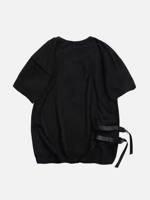 Splicing Single Side Buckle Tee - Anagoc