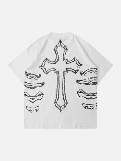 Cross Cotton Graphic Tee - Anagoc