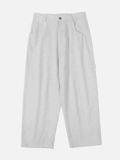 Solid Color Embroidery Pants - Anagoc