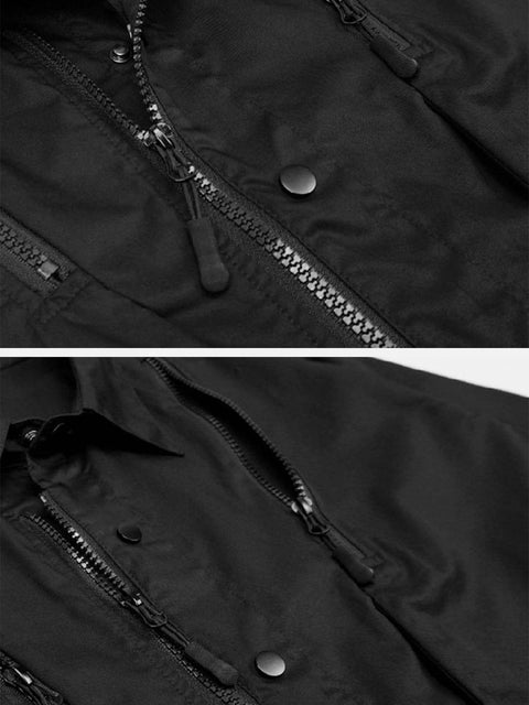 Multi-shape Zipper Buttons Jacket - Anagoc