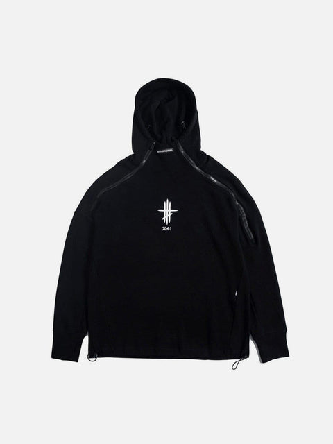 Functional Double Zipper Turtleneck Hoodies - Anagoc