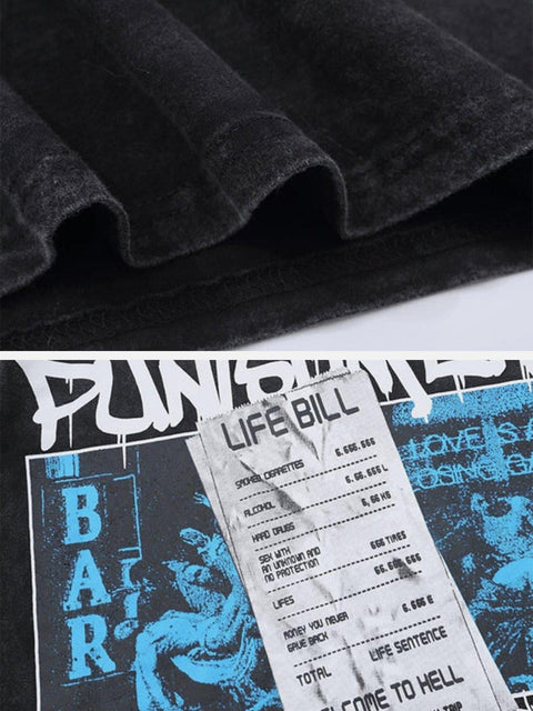 Distressed Painting Washed Tee - Anagoc