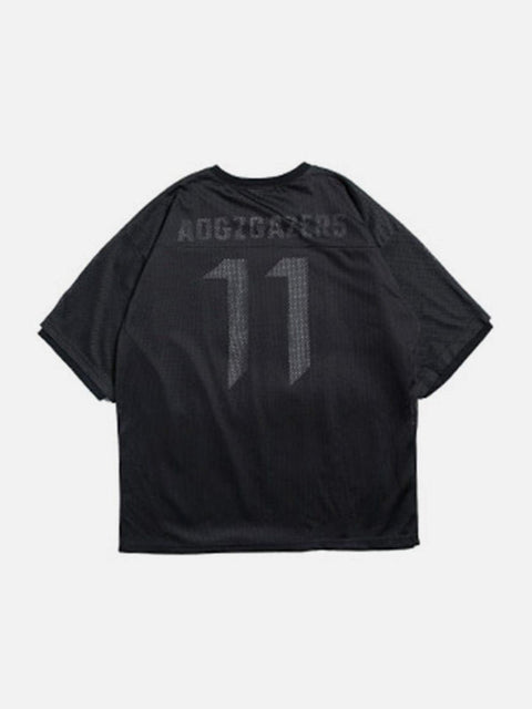 Fake Two Net Patchwork Tee - Anagoc