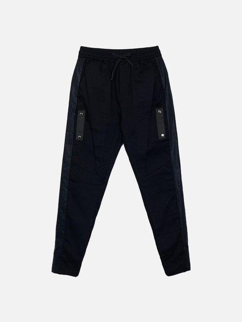 Side Patchwork PU Cargo Pants - Anagoc