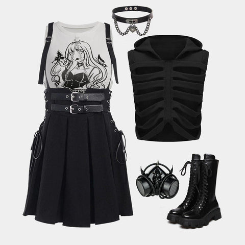 Cutout Hooded Vest - Anagoc