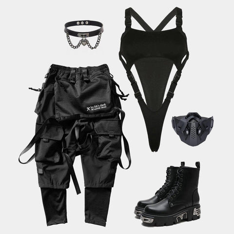 Irregular Cutout Button Sexy Jumpsuit - Anagoc