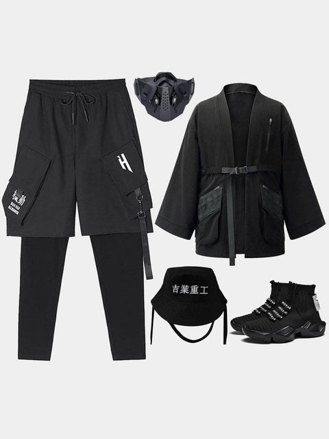 Cyberpunk Dark Ninja Cardigan Jacket - Anagoc