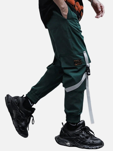Label Barcode Print Cargo Pants - Anagoc