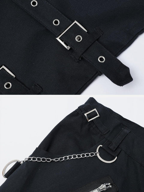 Punk Metal Decoration Pants - Anagoc