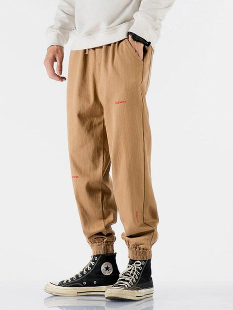 Letter Embroidery Harem Pants - Anagoc