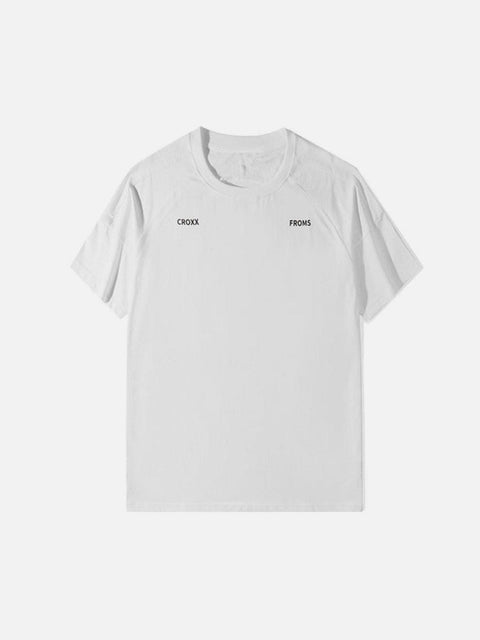 Punk Function Letter Print Cotton Tee - Anagoc