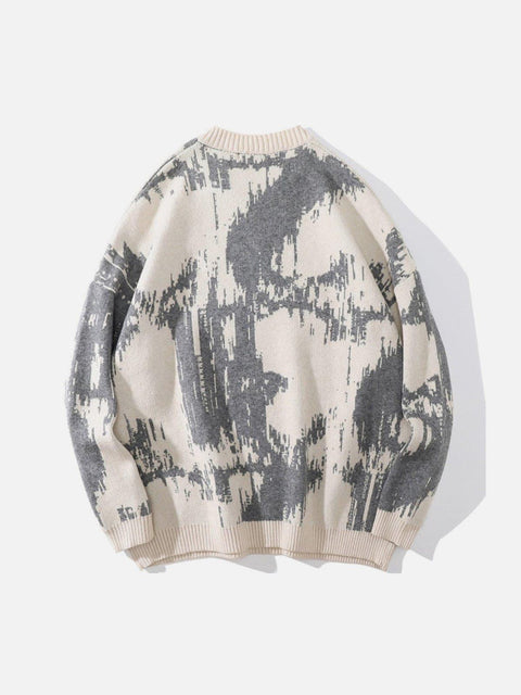 Tie Dye Embroidery Knitted Sweater - Anagoc