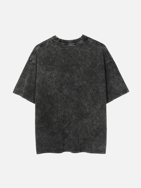 Angel Crushes The Lock Earth Cotton Washed Graphic Tee - Anagoc