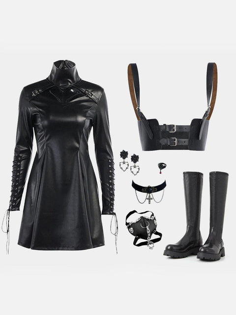 Personalized Punk Strap PU Sling Vest - Anagoc