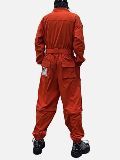 Function Removable Label Cargo Jumpsuit - Anagoc