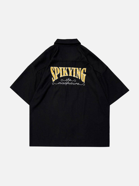 Dark Sieve Embroidery Shirt - Anagoc