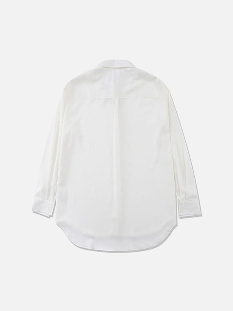 Dark B Chain Decoration Long Sleeve Shirt - Anagoc