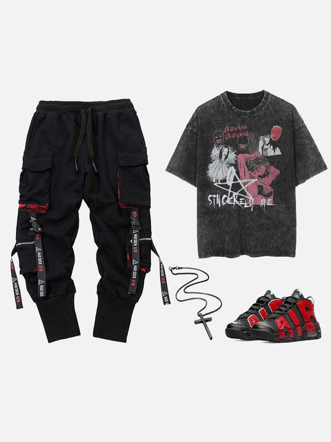 Washed Thriller Comic Graphics Tee - Anagoc