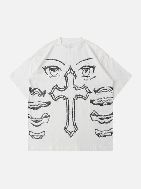 Cross Cotton Graphic Tee - Anagoc