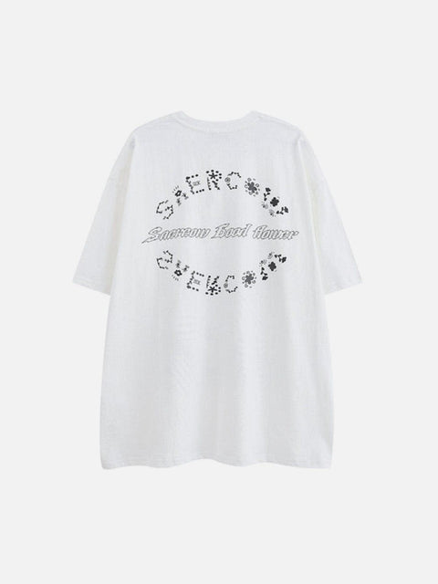 Flower Plant Letters Bombing Graphic Tee - Anagoc