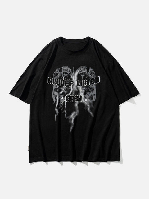 Skull Lightning Graphic Tee - Anagoc