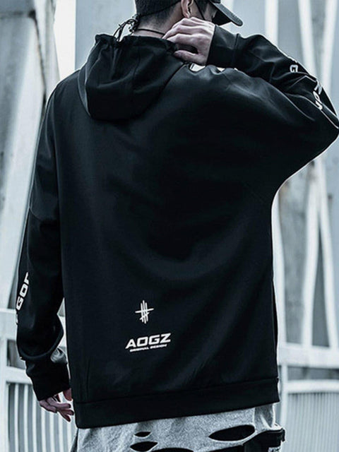 Function Side Zipper Turtleneck Hoodies - Anagoc