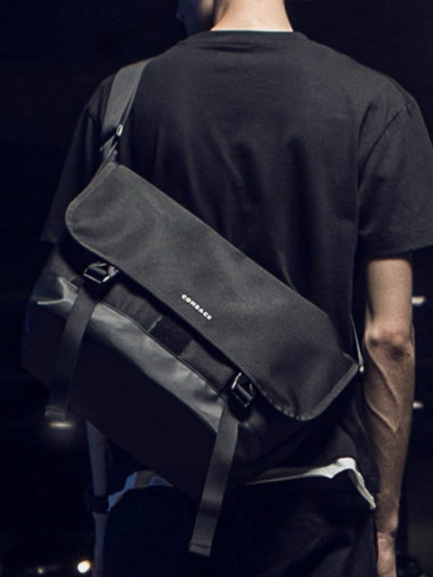 Patchwork Waterproof Buckle Messenger Bag - Anagoc