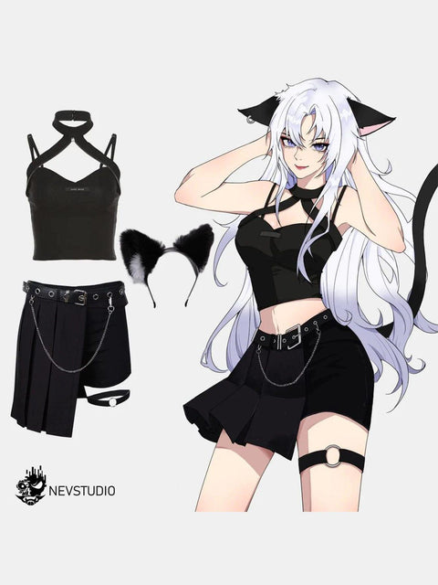 Zipper Neck Strap Vest - Anagoc