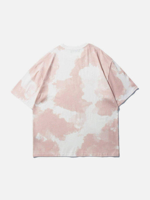 Blue Sky Puzzle Print Cotton Tee - Anagoc