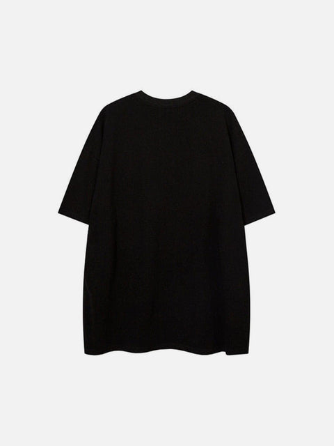 Abstract Print Letters Graphic Tee - Anagoc