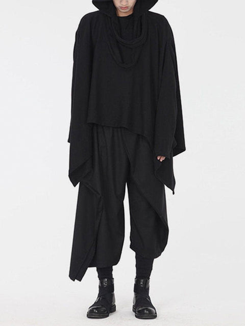 Dark Style Detachable Hat Cloak Hoodie - Anagoc