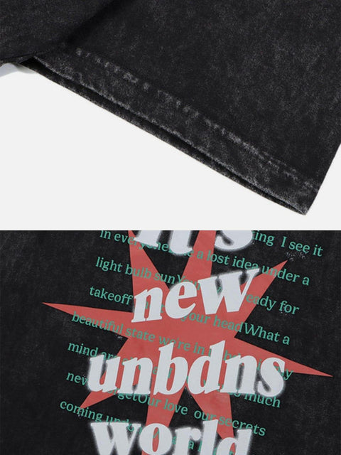 Bombing Letters Washed Graphic Tee - Anagoc