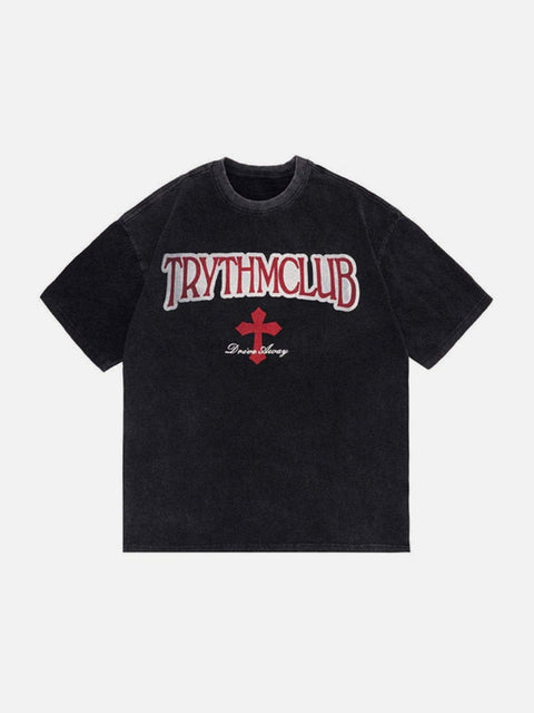 Letter Graphic Oversized Tee - Anagoc