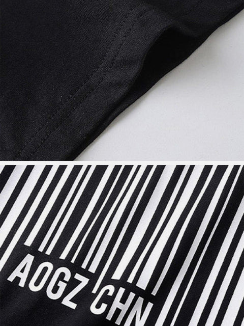Barcode Cotton Graphic Tee - Anagoc