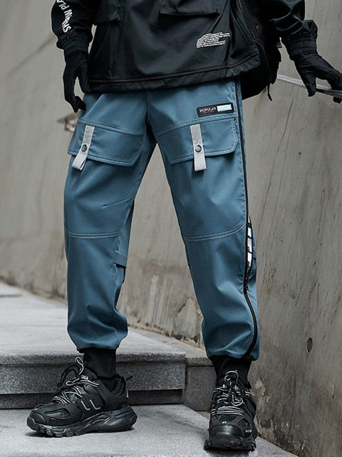 Techwear Side Zipper Print Cargo Pants - Anagoc