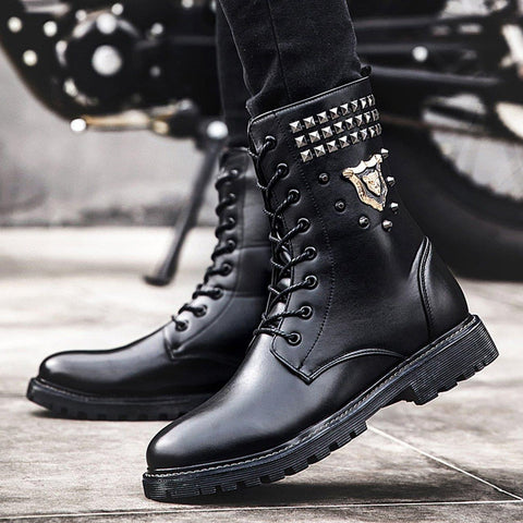 Punk Studded Leather Shoes - Anagoc
