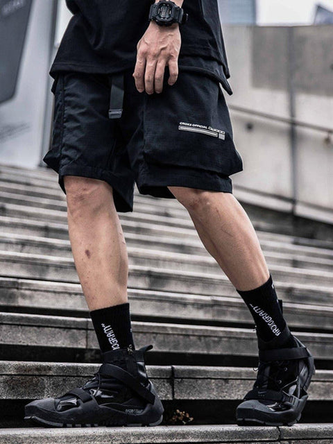 Combat Patchwork Pockets Nylon Shorts - Anagoc