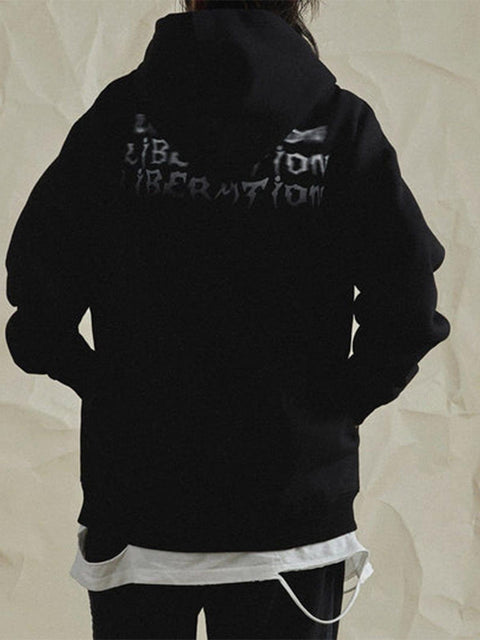 Dark Ghost Fleece Zip Up Hoodie - Anagoc