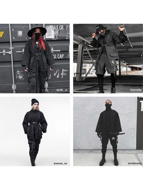 Cyberpunk Dark Ninja Cardigan Jacket - Anagoc