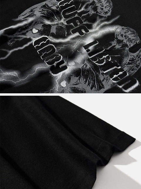 Skull Lightning Graphic Tee - Anagoc