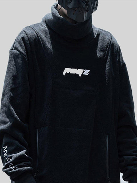 Polar Fleece Turtleneck Hoodie - Anagoc