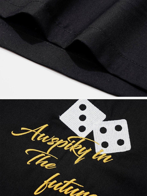 Dark Sieve Embroidery Shirt - Anagoc