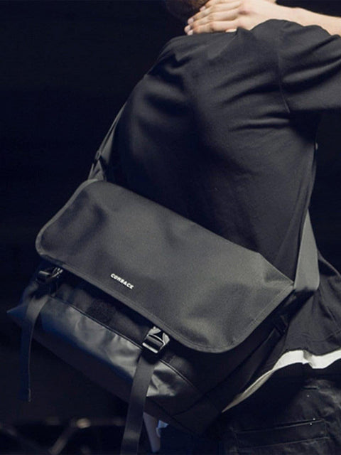 Patchwork Waterproof Buckle Messenger Bag - Anagoc