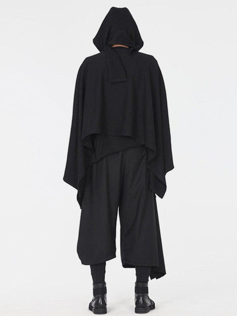 Dark Style Detachable Hat Cloak Hoodie - Anagoc