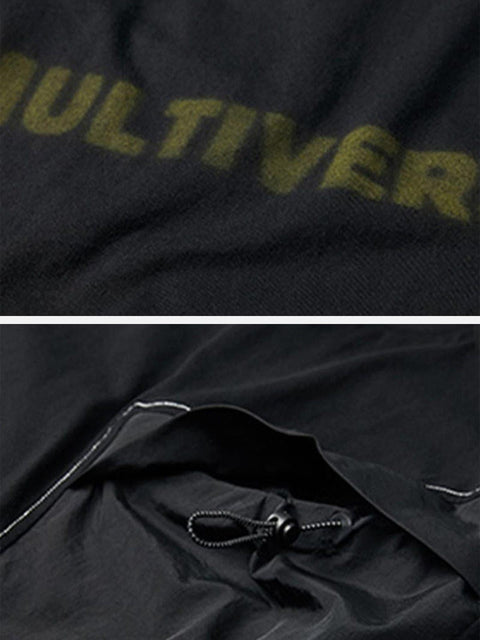 Cyberpunk Fake Two Patchwork Cotton Tee - Anagoc