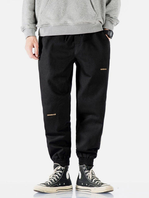 Letter Embroidery Harem Pants - Anagoc