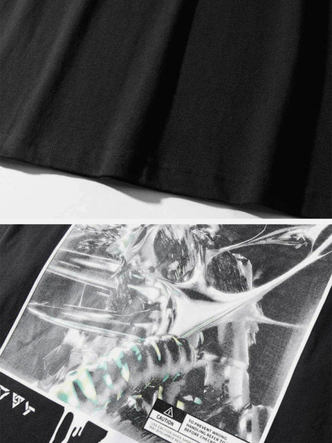 Function Dark Print Cotton Tee - Anagoc