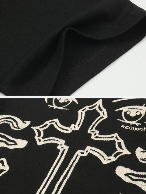 Cross Cotton Graphic Tee - Anagoc