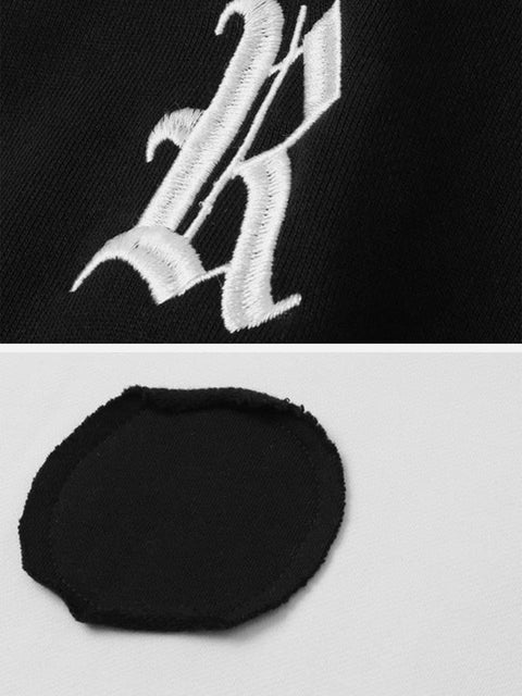 Yin Yang Gossip Patchwork Hoodie - Anagoc