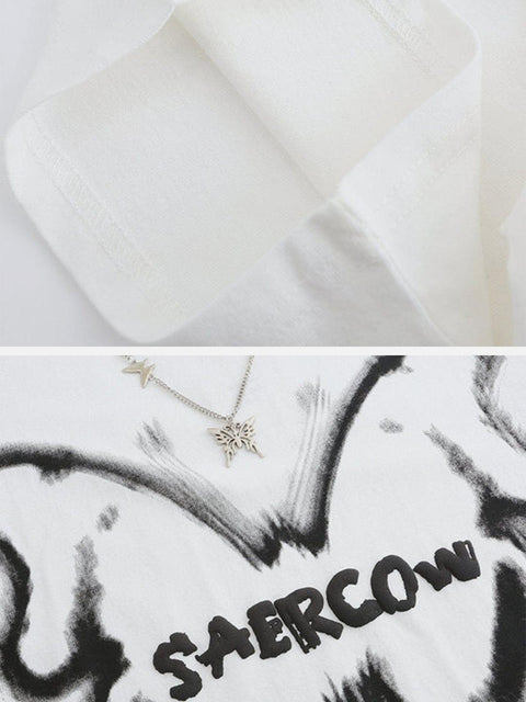 Graffiti Butterfly Star Necklace Tee - Anagoc